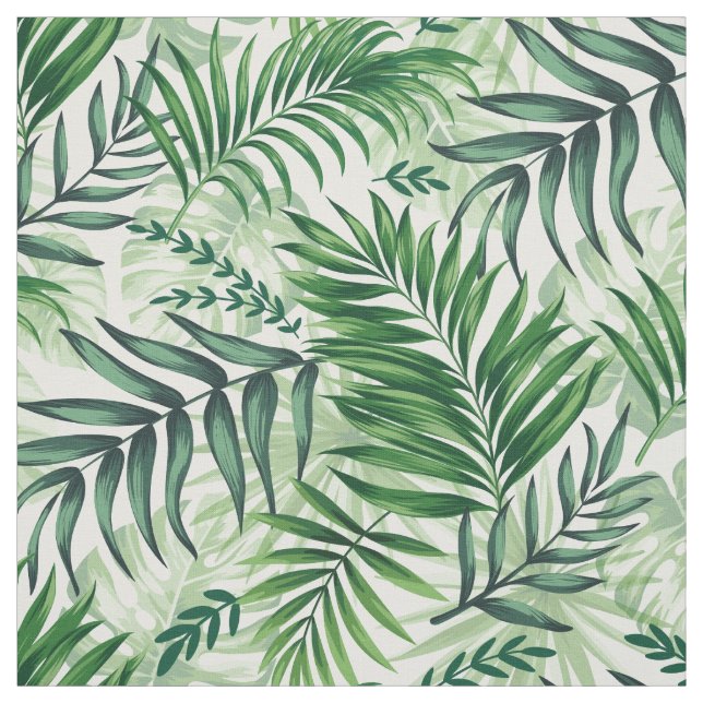 Grönt Tropical Handflatan & Monstera Löv Tyg (Provkarta)