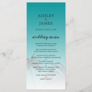 Grönt Tropical Handflatan Träd Beach Wedding Meny