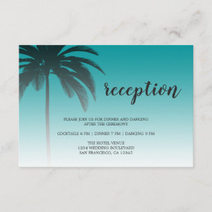 Grönt Tropical Handflatan Träd Beach Wedening Rece Tilläggskort