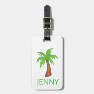 Grönt Tropical Handflatan Vacation Beach Island Tr Bagagebricka