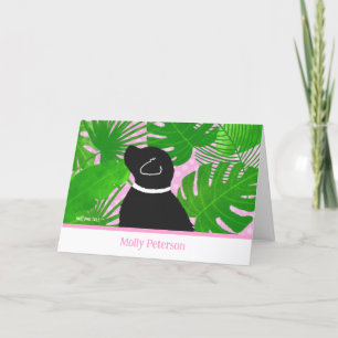 Grönt Tropical Island Black Hund Anpassningsbar Ca Tack Kort