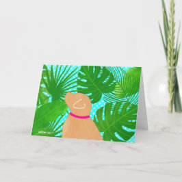 Grönt Tropical Island Gult Hund Tack Cards