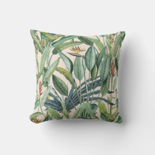 Grönt Tropical Jungle Banana Träd Strelitzia Kudde
