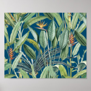 Grönt Tropical Jungle Banana Träd Strelitzia Poster