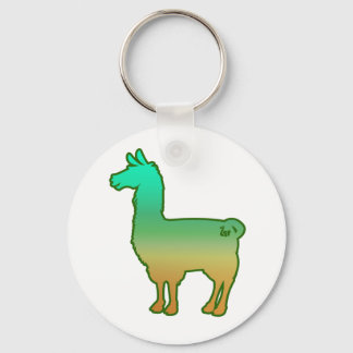 Grönt Tropical Llama Keychain Nyckelring