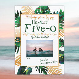 Grönt Tropical Löv Hawaii 50:e födelsedagen Inbjudningar