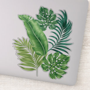 Grönt Tropical Löv Klistermärken