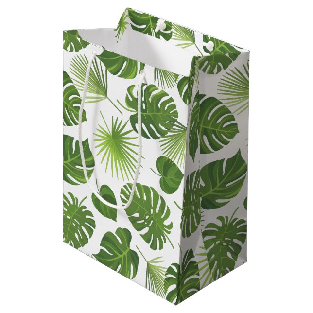Grönt Tropical Löv Mönster Classy (Framsidan Vinklad)