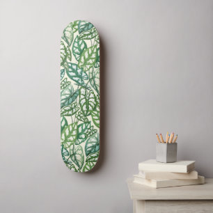 Grönt Tropical Löv Mönster Mini Skateboard Bräda 18,5 Cm