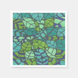 Grönt Tropical Löv Papprare Tallrikar Pappersservett