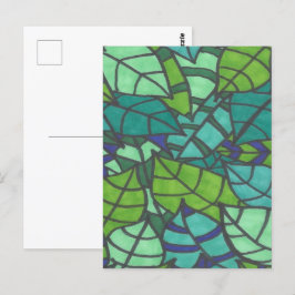 Grönt Tropical Löv Vykort