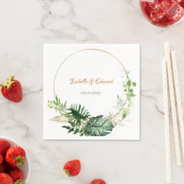 Grönt Tropical Monstera Löv Papper Na Pappersservett