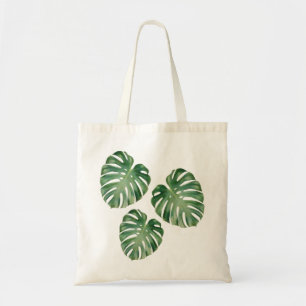 Grönt Tropical Monstera Löv Tygkasse