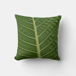 Grönt Tropical Rainforest Taro Löv Veins Mönster Kudde