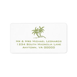 Grönt Tropical Twin Handflatan Träd OSA Adressetik Adressetikett
