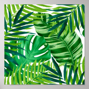 Grönt tropiska löv poster