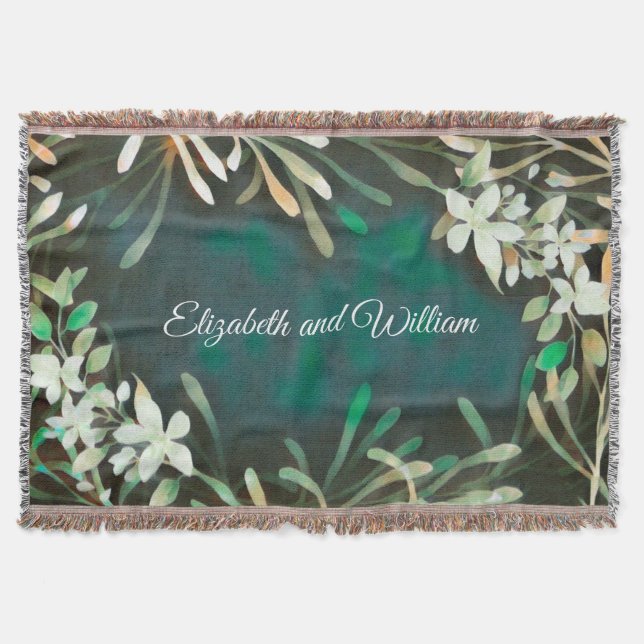 Grönt tropiska växter botaniskt anpassade filt (Framsidan)