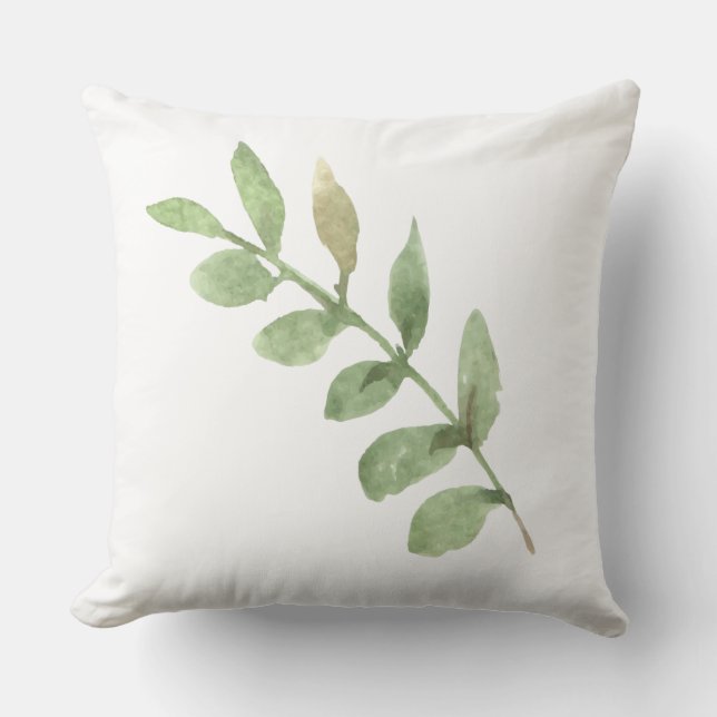 Grönt tropiskt blad sött chic modern mamma familj kudde (Framsida)