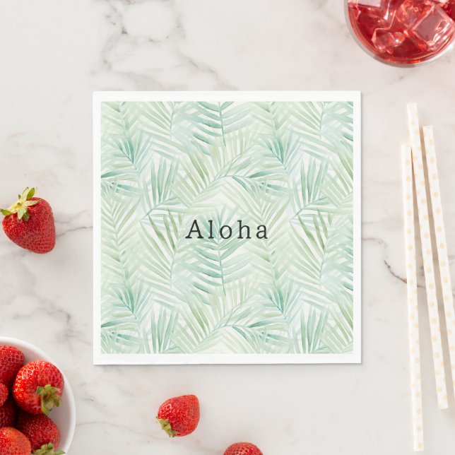 Grönt Tropiskt Löv Aloha Pappersservett (Insitu)