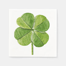 Grönt tur: Shamrock-handmålad med fyra löv-klöver