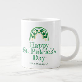 Grönt tur Shamrock horseshoe St. Patrick's Day Jumbo Mugg