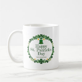 Grönt tur Shamrock horseshoe St. Patrick's Day Kaffemugg