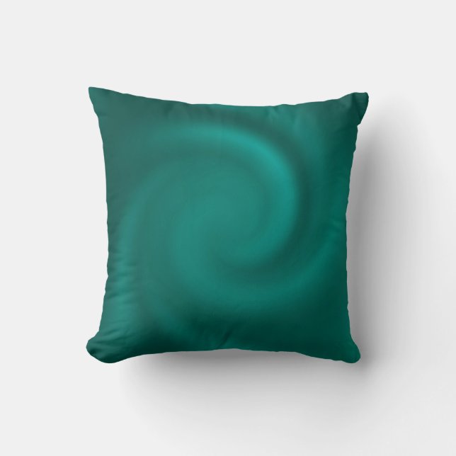 Grönt, turkos spiral mönster. kudde (Framsida)