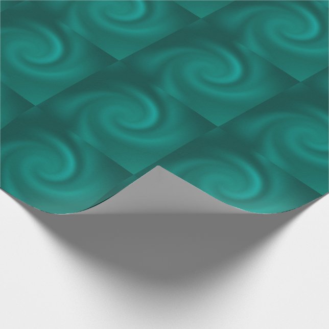 Grönt, turkost spiral mönster. presentpapper (Hörn)