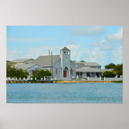 Grönt Turtle Cay Church, Bahamas Poster