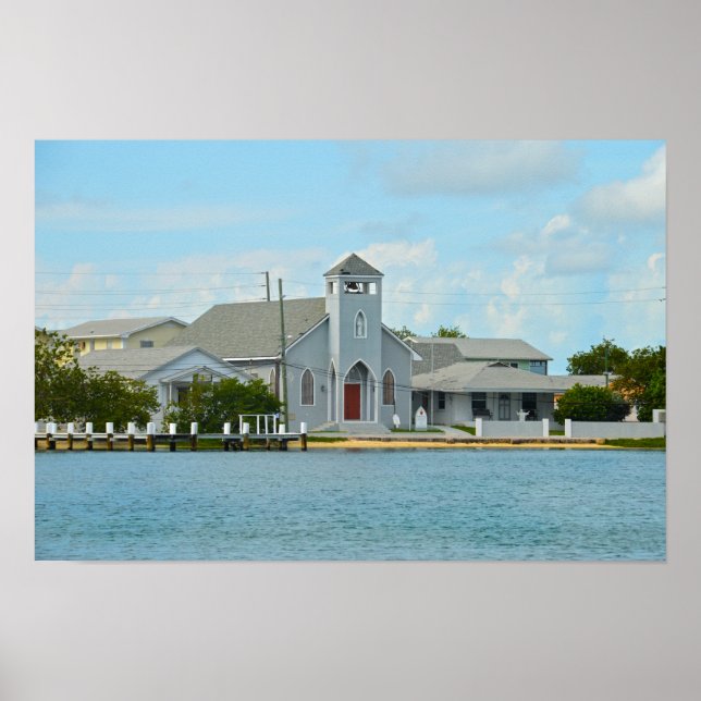Grönt Turtle Cay Church, Bahamas Poster (Framsidan)