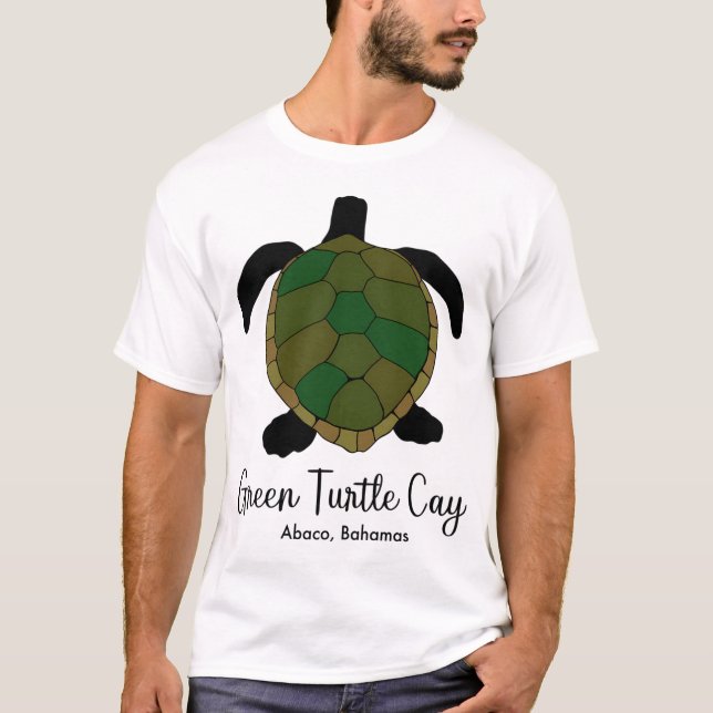 Grönt Turtle Cay T Shirt (Framsida)