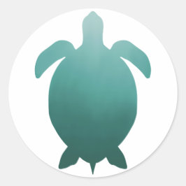 Grönt Turtle Gradient Sticker Runt Klistermärke
