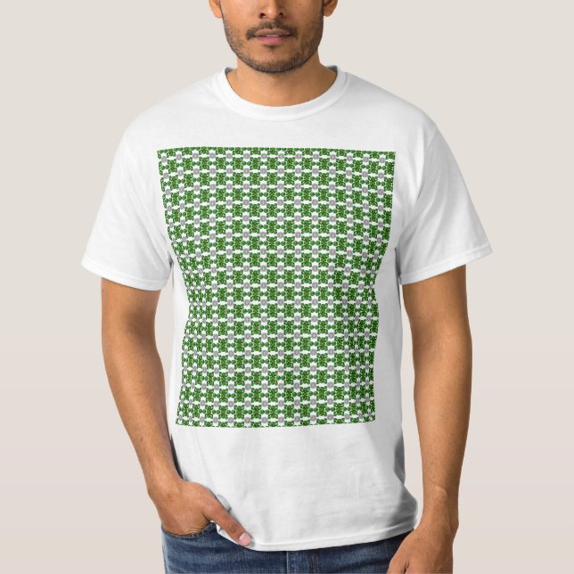 Grönt Turtle Mönster T Shirt (Framsida)