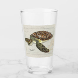 Grönt Turtle over Nautical Drink Glass Glaskopp