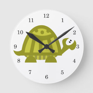 Grönt Turtle Rund Klocka
