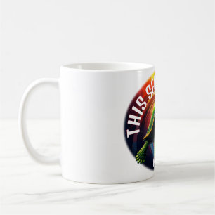 Grönt Turtle som Flyter i stralen flygplan Kaffemugg