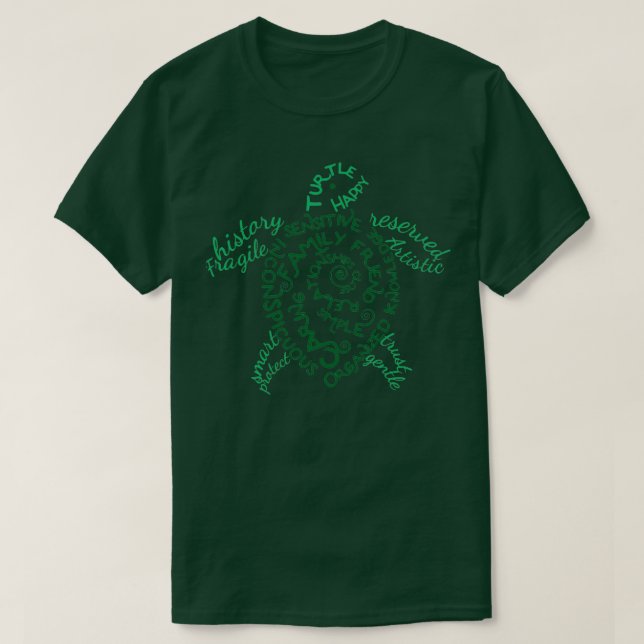 Grönt Turtle Spirit Animal T Shirt (Design framsida)