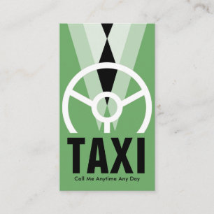 Grönt Tuxedo Chauffeur Taxi Visitkort