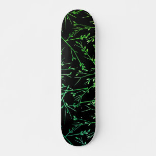 Grönt Twigs på Black Mini Skateboard Bräda 18,5 Cm