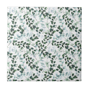 Grönt Twining Löv Sömlös keramik Tile Kakelplatta