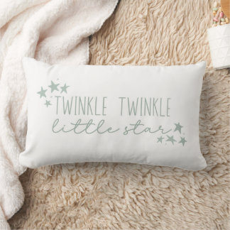 Grönt "Twinkle Twinkle Little Star" Baby Nursery Lumbarkudde