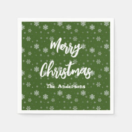 Grönt Typografi Festive Modern God jul Pappersservett