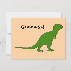 Grönt Tyrannosaurus Dinosaur Anpassningsbar Postca Vykort