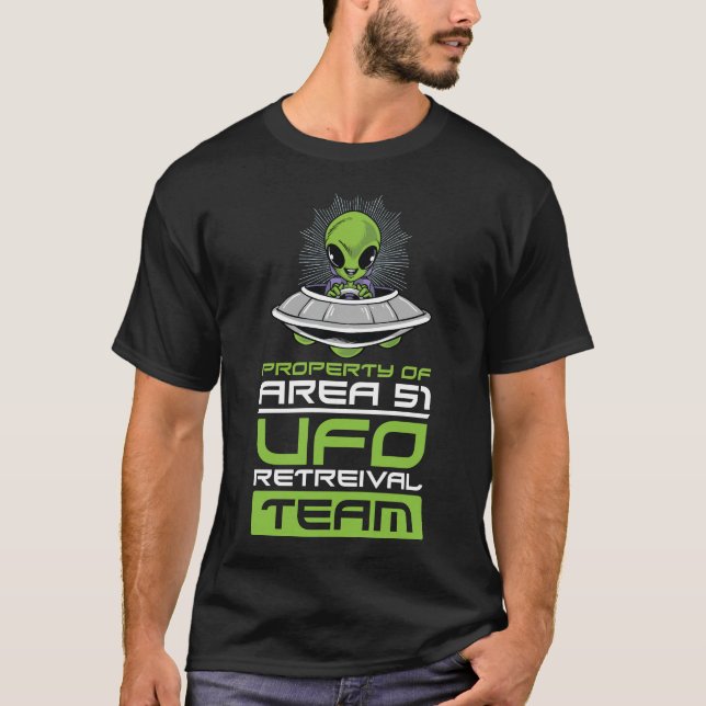 Grönt UFO:s flygövervakningsområde 51 Ufo T Shirt (Framsida)