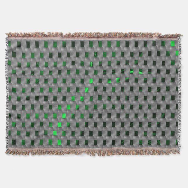 Grönt under grått plack, avlånga fyrkanter. filt (Framsidan)