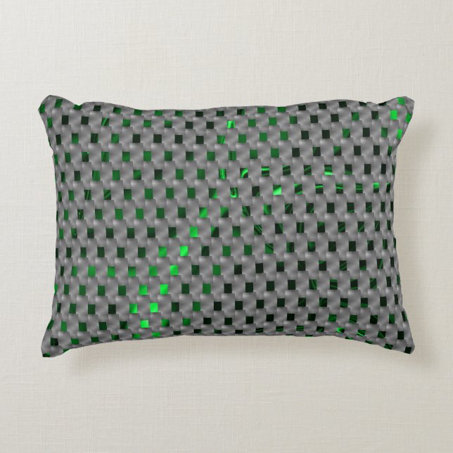 Grönt under grått-plakat, avlång kvadrat prydnadskudde (Framsidan)