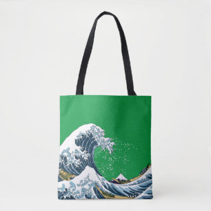 Grönt Underbar Wave av Kanagawa Modern Pop Tygkasse
