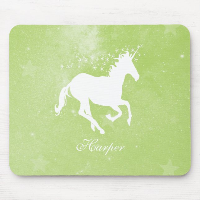Grönt Unicorn Personlig Mouse Pad Musmatta (Framsidan)