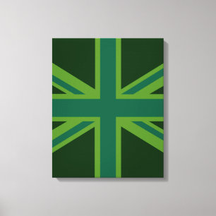 Grönt Union Jack Flagga Decor Canvastryck