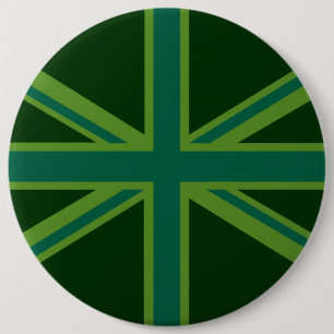 Grönt Union Jack Flagga Decor Knapp